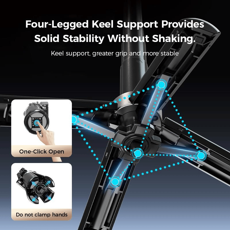 4-in-1 Multifunktions-Selfie-Stick mit 360°-Drehung und Magnet