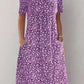 Lässiges Baumwollkleid mit U-Ausschnitt und Blumenmuster für Damen (8 Farben mit Taschen)