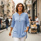 👔 Zum Halbpreis – 50% gespart! 🔥Damen Cordbluse mit Henley-Ausschnitt——Ihr Allrounder für jeden Anlass