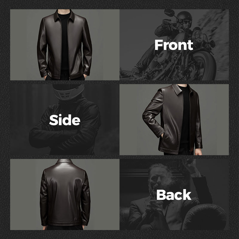 Klassische PU-Lederjacke für Herren mit Frontreißverschluss 🔥Business Casual Easy Match