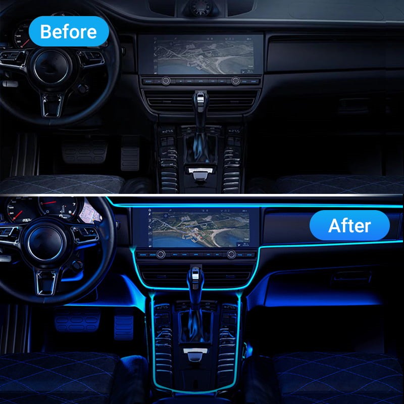 ⏳Zeitlich begrenztes Angebot⏳ Flexible USB-Ambientebeleuchtung fürs Auto – 5 V, zuschneidbarer Lichtleiter in 1, 2 oder 3 m und neun Farben