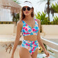 🏖️👙Modisches, mehrfarbig bedrucktes 3-teiliges Bikini-Badeanzug-Set für Damen