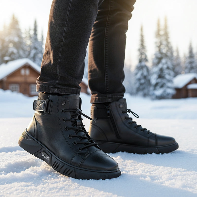 🎁Heißer Ausverkauf 50% Rabatt⏳Schwarze, lässige, vielseitige Herren-Stiefeletten aus echtem Leder