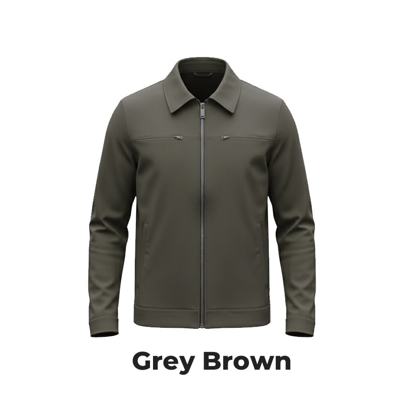 Herren 2-teiliges Freizeit-Set in Unifarben für Herbst und Winter (Jacke + Hose)