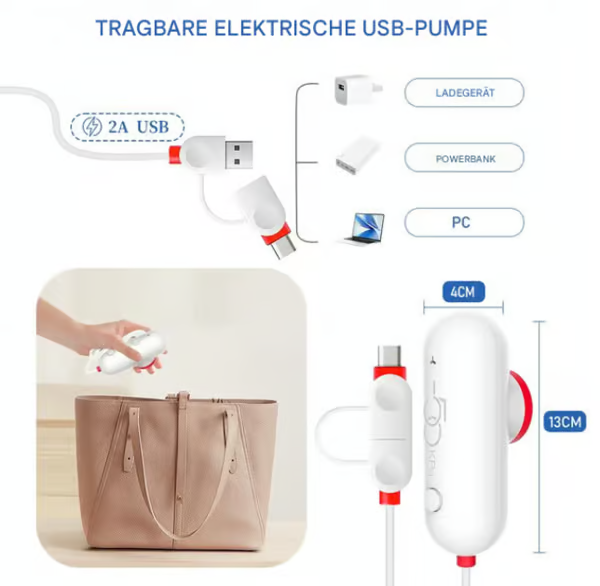 🎁 Hot Sale 50% OFF 🔥6er-Pack elektrische USB-Vakuum-Kompressionsbeutel – Platz sparen, leicht reisen!