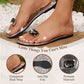 💖Flat sandals with clear rhinestones for women