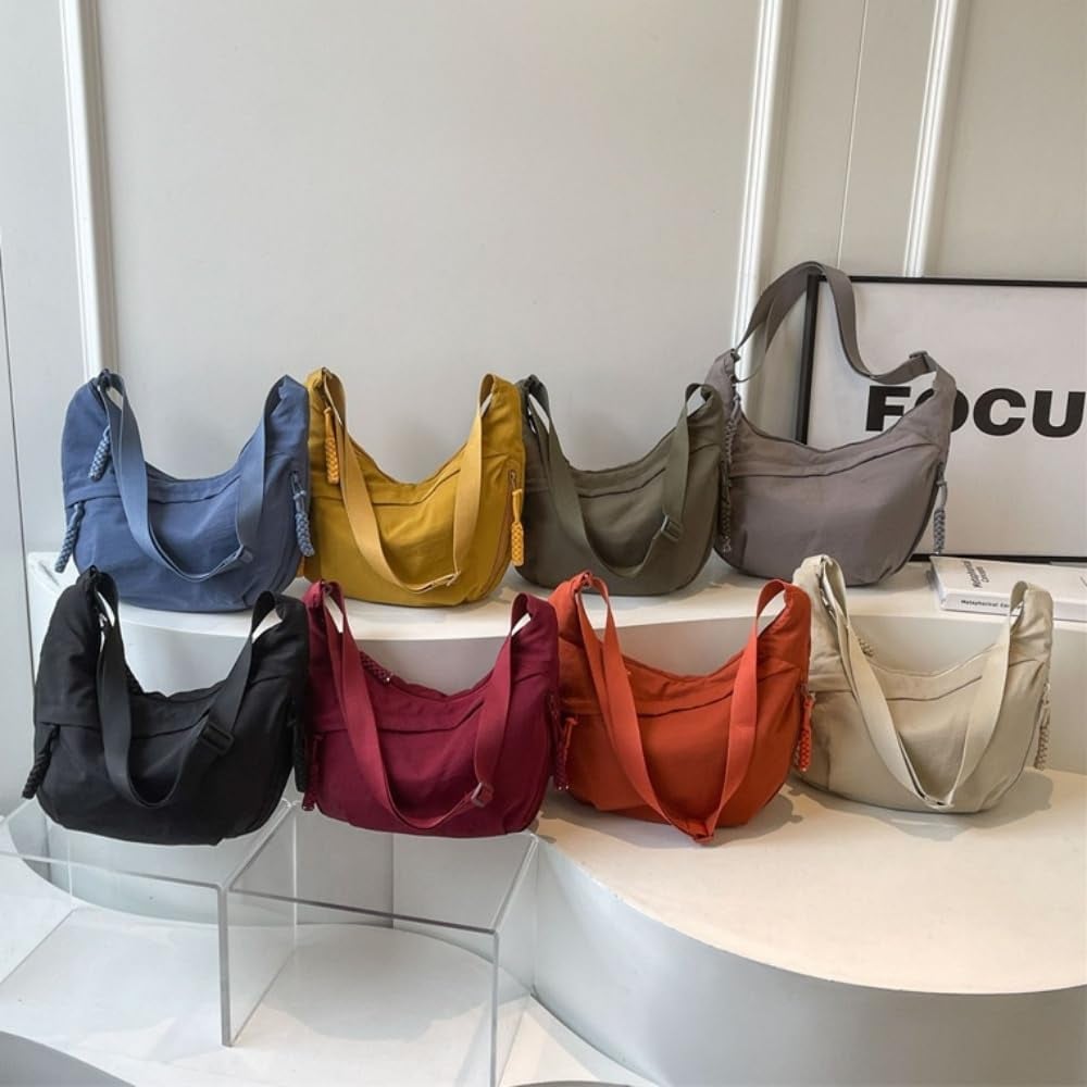 🎉Heiße Verkäufe - 50% OFF😍Designer Direktverkauf👜Damen Mode einfarbig Nylon Crossbody Hobo Tasche