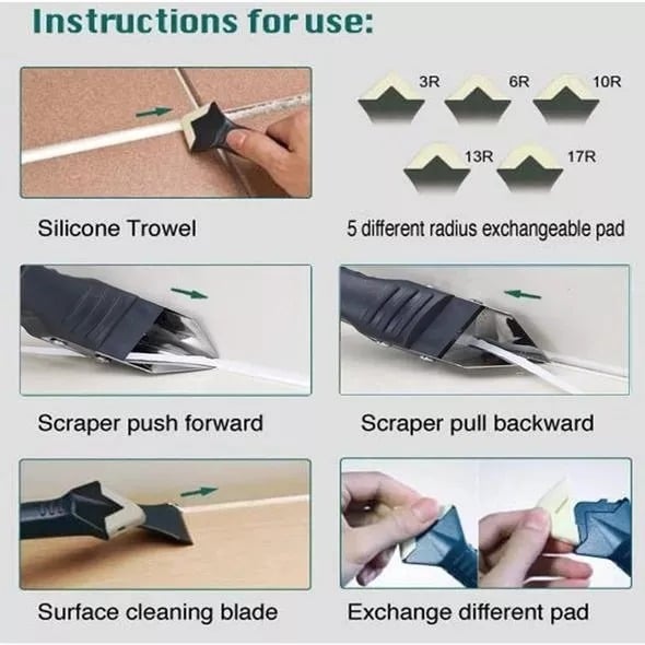 🔥 3-in-1 Fugenwerkzeug - Profi Fugenglättwerkzeug für perfekt glatte Fugen🎁