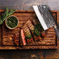JUWIL Premium Fleischbeil aus Kohlenstoffstahl – Handgeschmiedete serbische Hacka für Küche, Grill & Outdoor