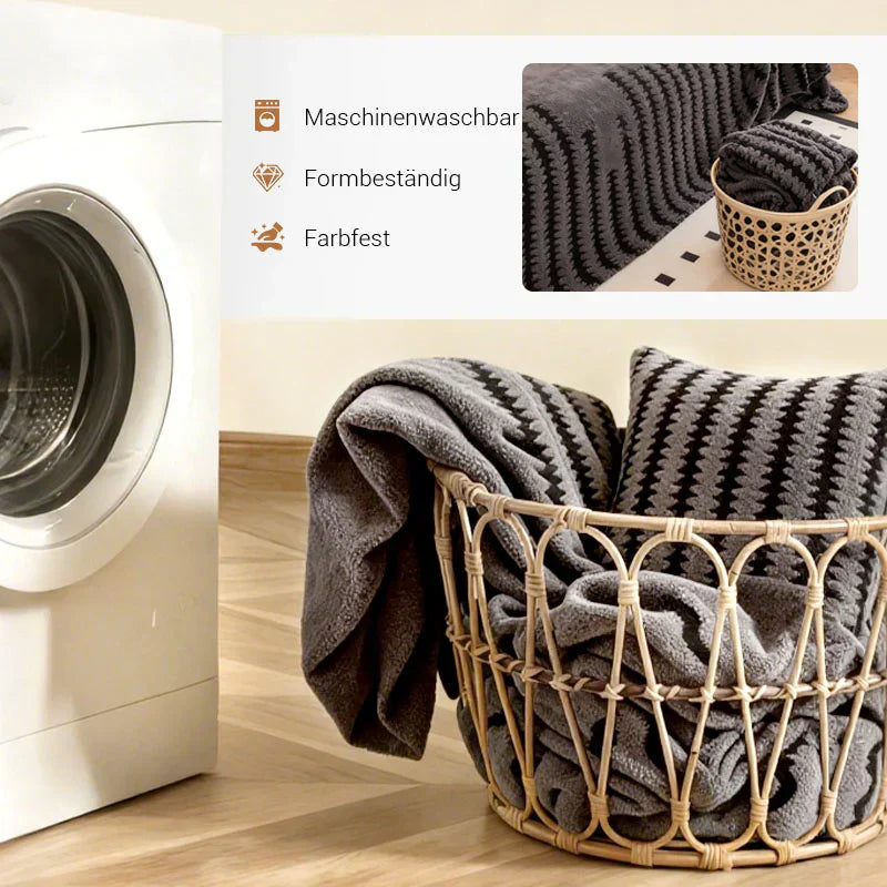 🛋️ 53% RABATT 2025! ✨ Plüsch Sofaüberwurf - Extra Dicke & Rutschfeste Decke mit Elastischen Kanten für Herbst und Winter 🍂❄️