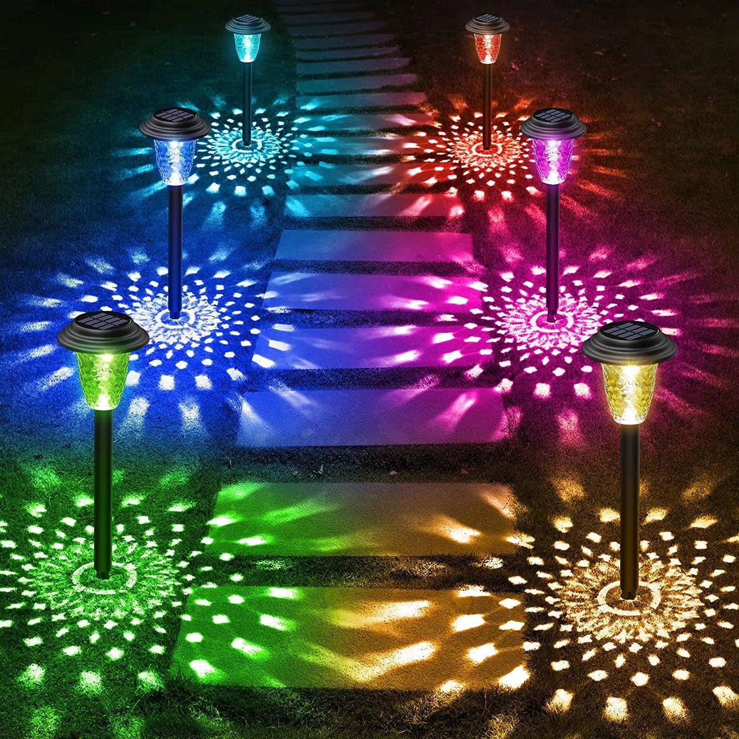 RGB-Solarleuchten für Gartenwege