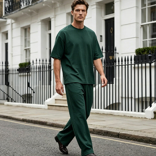 👔 2-teiliges Set: Herren-T-Shirt & weite Hose – Trendig, bequem & sofort tragbar 💥