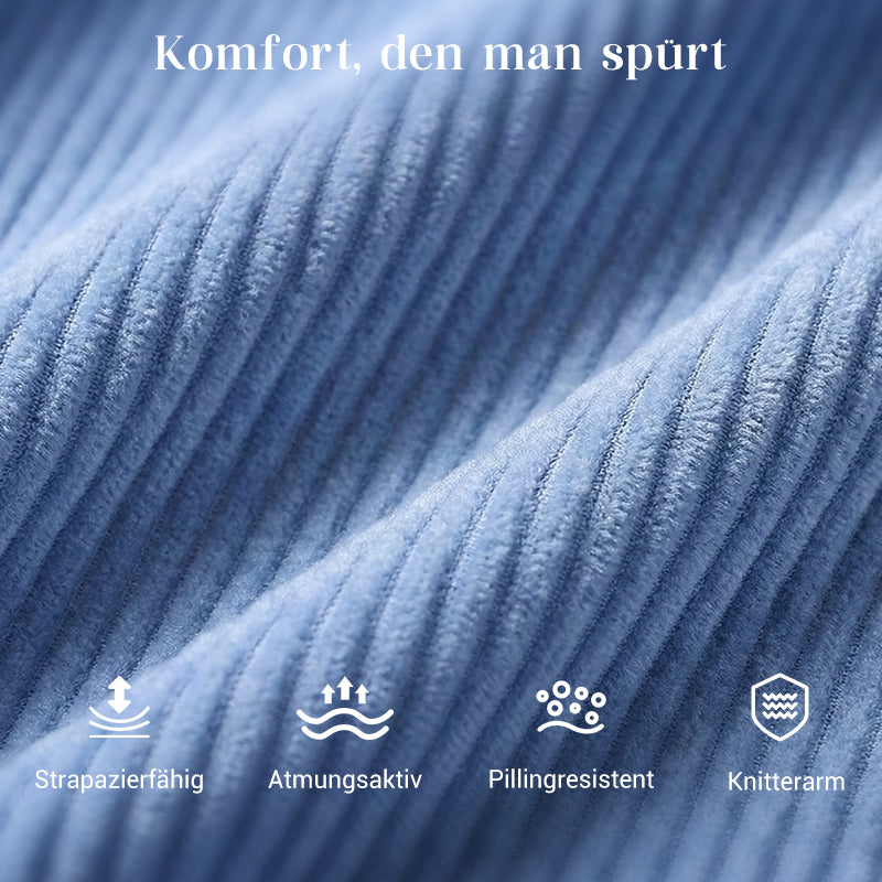 👔 Zum Halbpreis – 50% gespart! 🔥Damen Cordbluse mit Henley-Ausschnitt——Ihr Allrounder für jeden Anlass