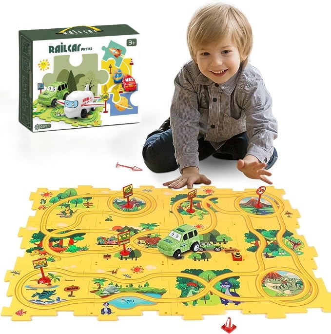 🔥Solange der Vorrat reicht 40 % Rabatt!🧩Kinder Lernspielzeug Puzzle-Autobahn-Spielset🧩
