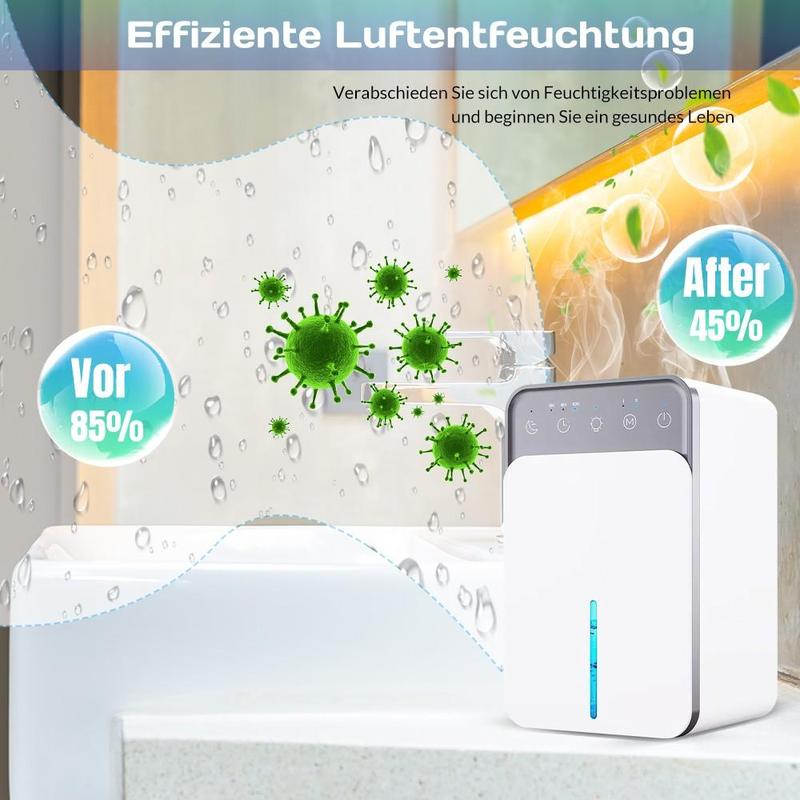 📢📢60 % Rabatt!! ⏰Ntelligent Entfeuchter - 220V mit Mehrfarbigen LED-Lichtern & Auto-Timer - Niedrige Energie & leiser Betrieb - Ideal für Schlafzimmer und Keller