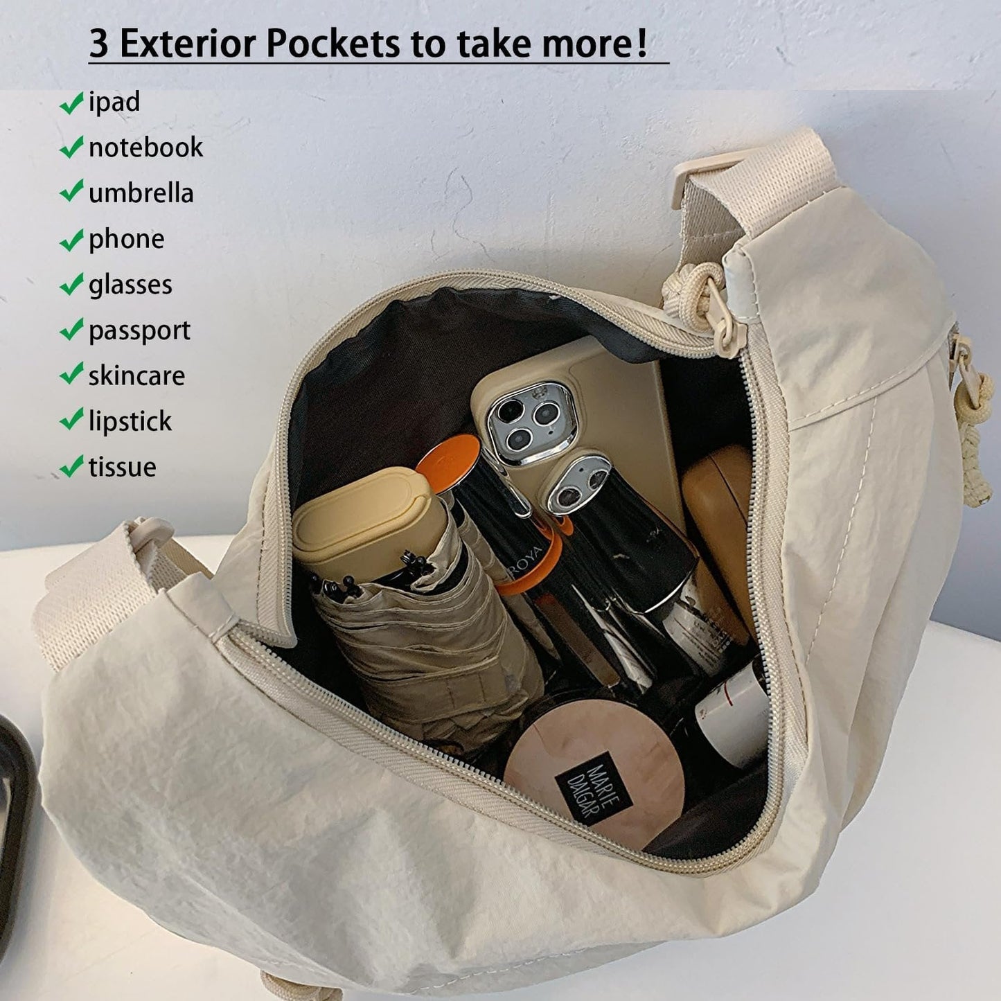 🎉Heiße Verkäufe - 50% OFF😍Designer Direktverkauf👜Damen Mode einfarbig Nylon Crossbody Hobo Tasche