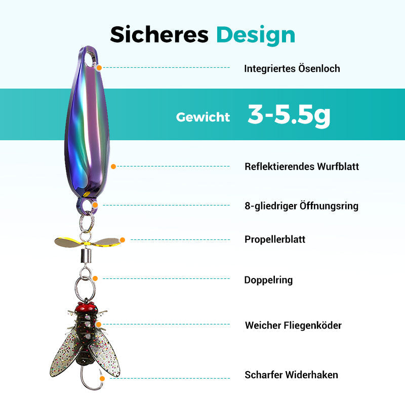 🎣LETZTER TAG 50 % RABATT🐟Metallpropeller-Fliegenköder zum Fischen