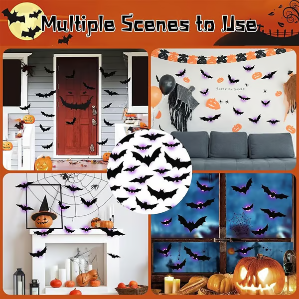 🎁50% RABATT🦇Halloween 3D-beleuchtete Fledermäuse