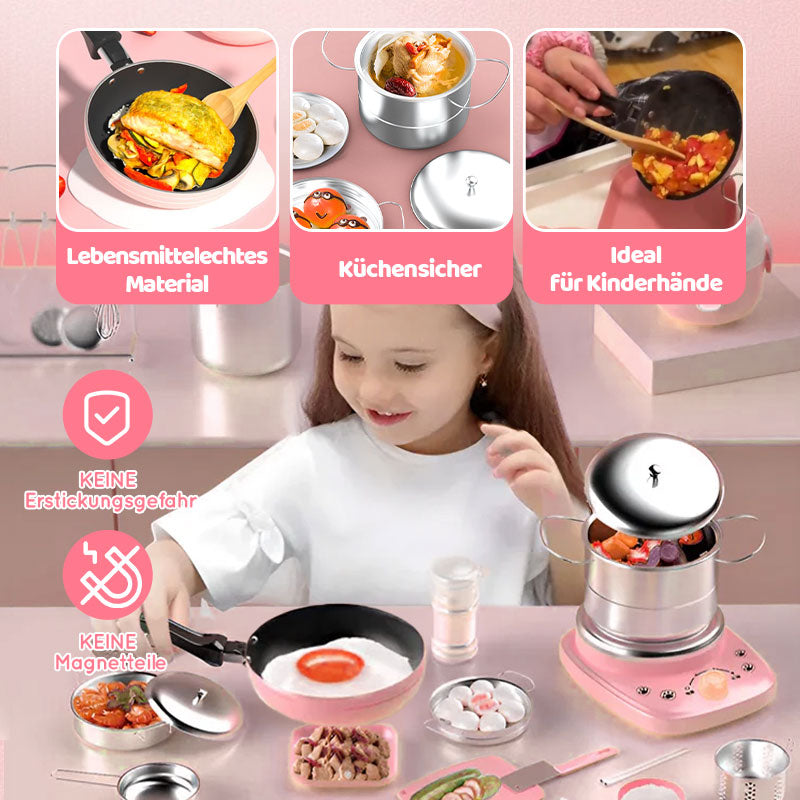 [Bestes Geschenk für Kinder] Mini-Küchen-Kochspielzeug für Kinder – 22-teiliges Set