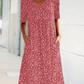 Lässiges Baumwollkleid mit U-Ausschnitt und Blumenmuster für Damen (8 Farben mit Taschen)