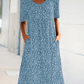 Lässiges Baumwollkleid mit U-Ausschnitt und Blumenmuster für Damen (8 Farben mit Taschen)