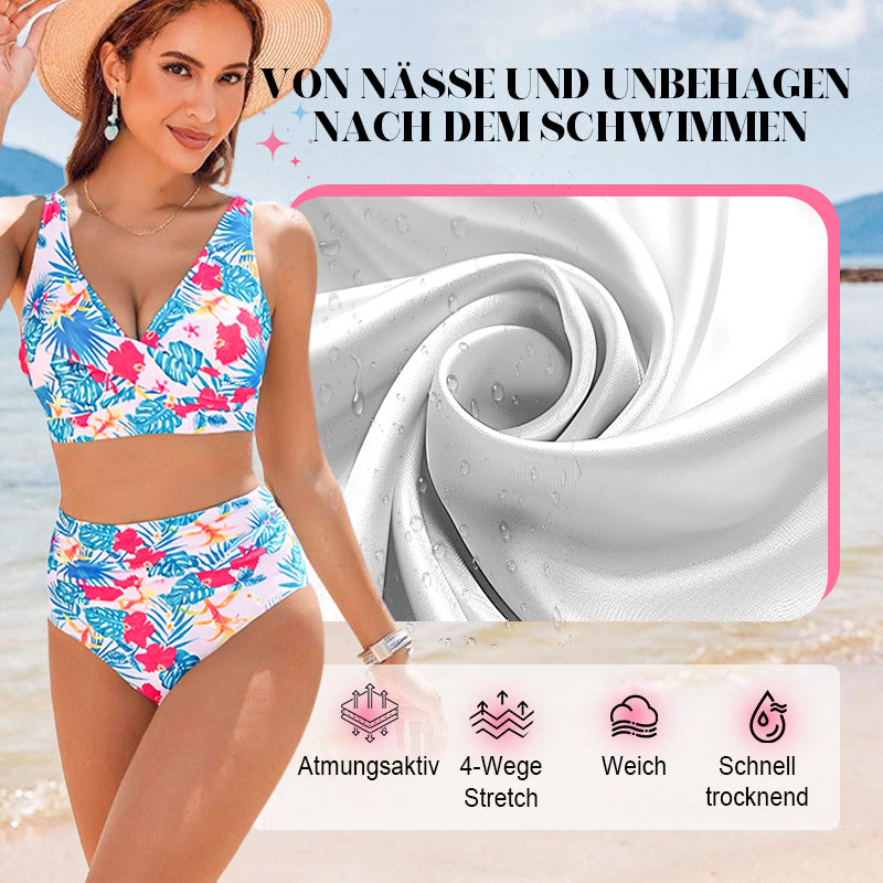 🏖️👙Modisches, mehrfarbig bedrucktes 3-teiliges Bikini-Badeanzug-Set für Damen