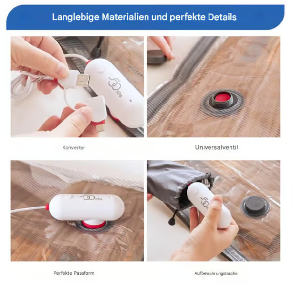 🎁 Hot Sale 50% OFF 🔥6er-Pack elektrische USB-Vakuum-Kompressionsbeutel – Platz sparen, leicht reisen!