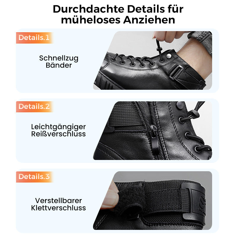 🎁Heißer Ausverkauf 50% Rabatt⏳Schwarze, lässige, vielseitige Herren-Stiefeletten aus echtem Leder