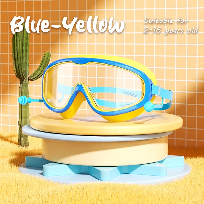 🔥HD-Schwimmbrille für Kinder mit großem Rahmen, wasserdicht und beschlagfrei