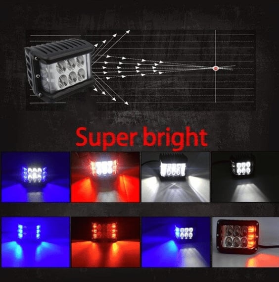 🎅50% RABATT✨ Doppelseitige LED-Warnleuchten für Autos – Zweifarbig, superhell und sicher (Universell für Autos, LKWs, Motorräder und mehr!)