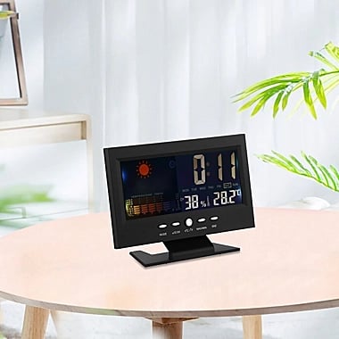 🔥bestes Geschenk-45% Rabatt🔥Digitaler LED-Temperatur- und Luftfeuchtigkeitsmonitor, Wettervorhersage, LED-Tischwecker