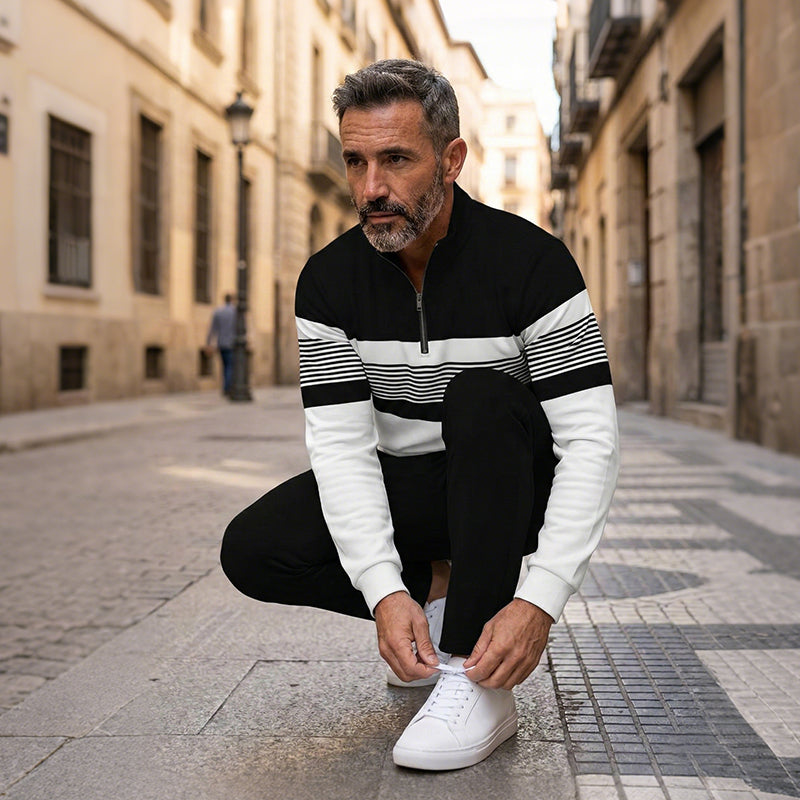 👕 60% RABATT! ⌛ Herren-Set: Pullover mit Grafischem Druck & Hose – Lässiger Street-Style, Bequemer Schnitt & Vielseitig 👖