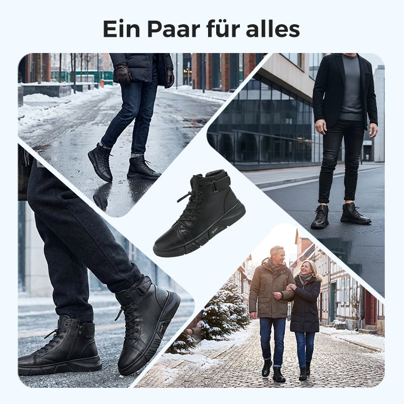 🎁Heißer Ausverkauf 50% Rabatt⏳Schwarze, lässige, vielseitige Herren-Stiefeletten aus echtem Leder