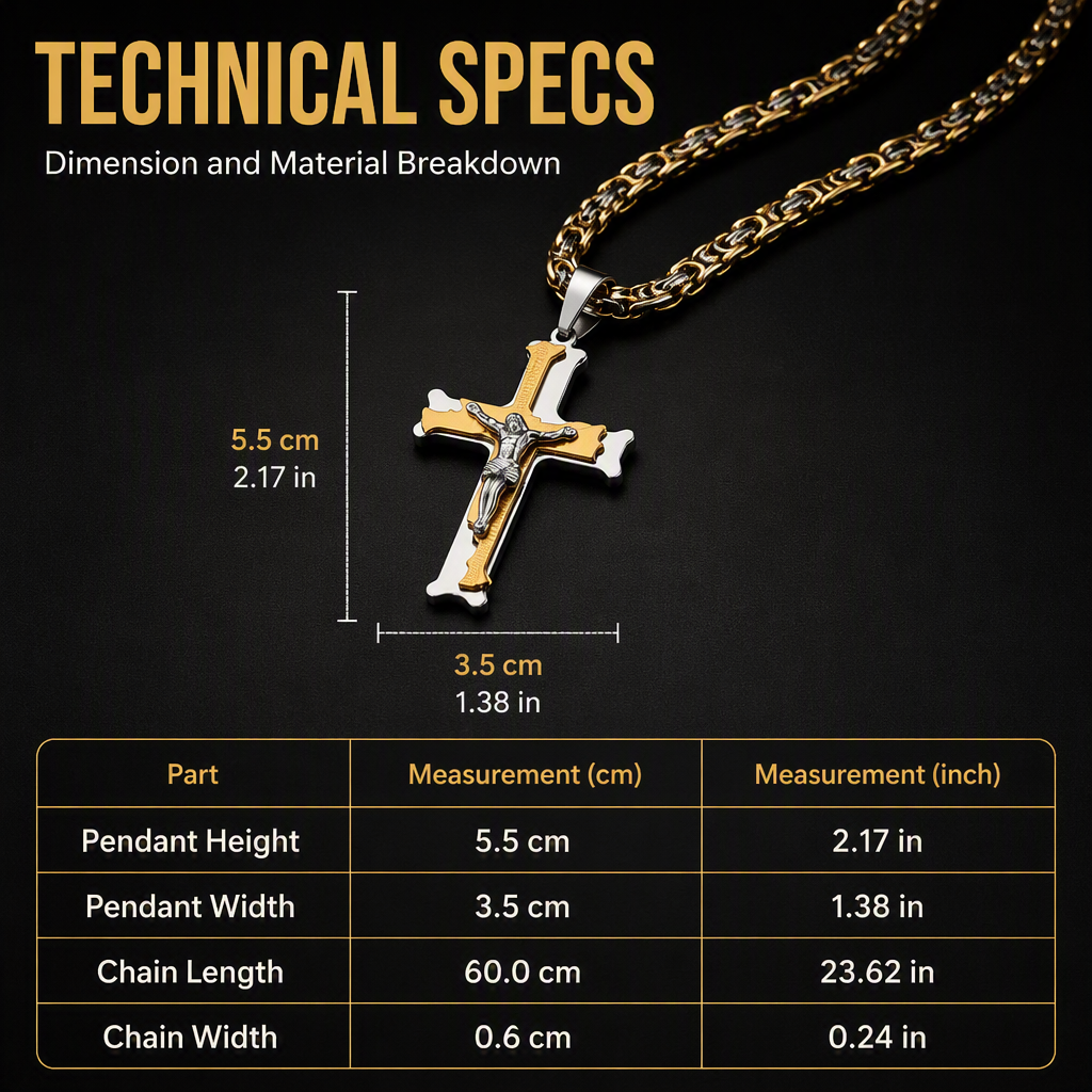 ✝️50 % RABATT⏰ Edelstahl‑Kruzifix‑Halskette, stilvolles Schmuckstück für Geschenk & Alltag