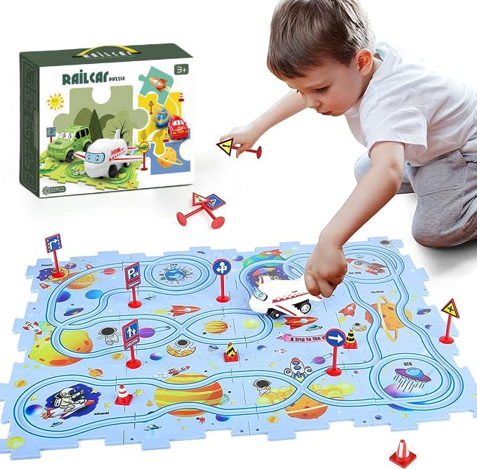 🔥Solange der Vorrat reicht 40 % Rabatt!🧩Kinder Lernspielzeug Puzzle-Autobahn-Spielset🧩