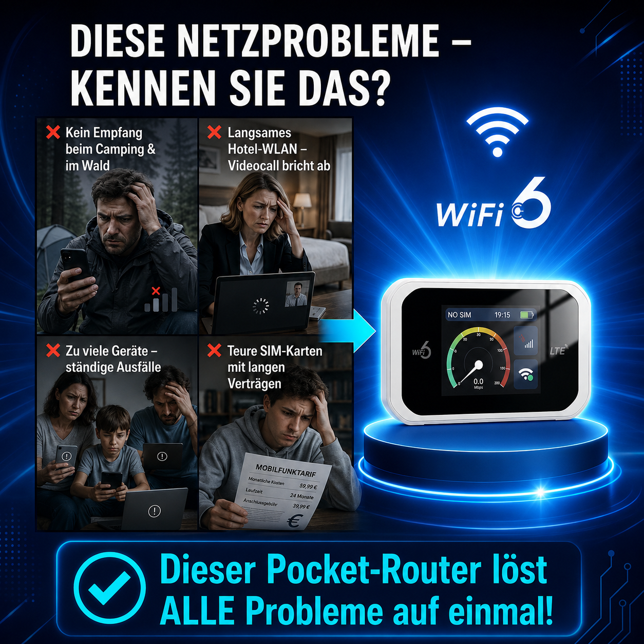 Pocket-WLAN mit Kompatibilität zu allen Netzwerken
