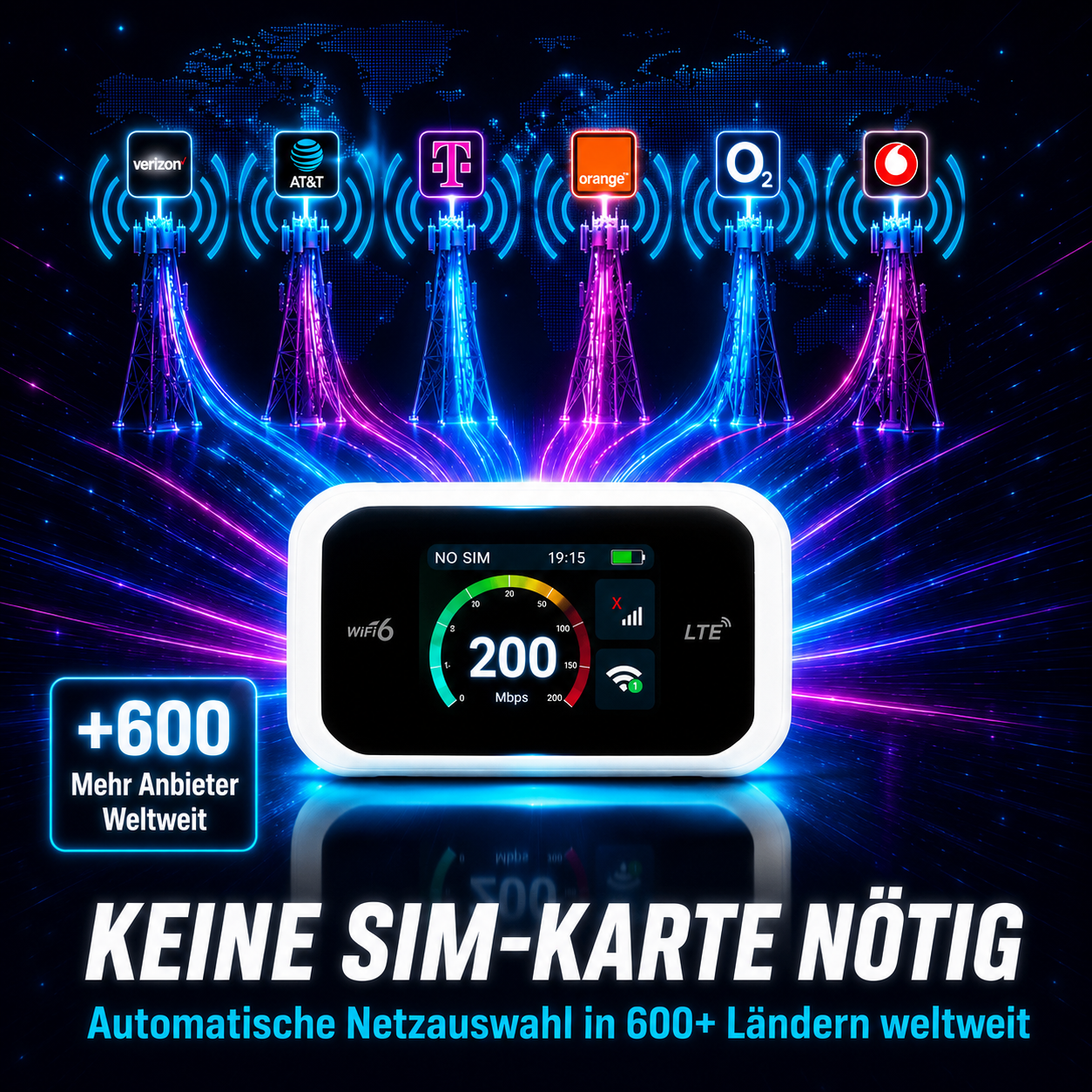 Pocket-WLAN mit Kompatibilität zu allen Netzwerken