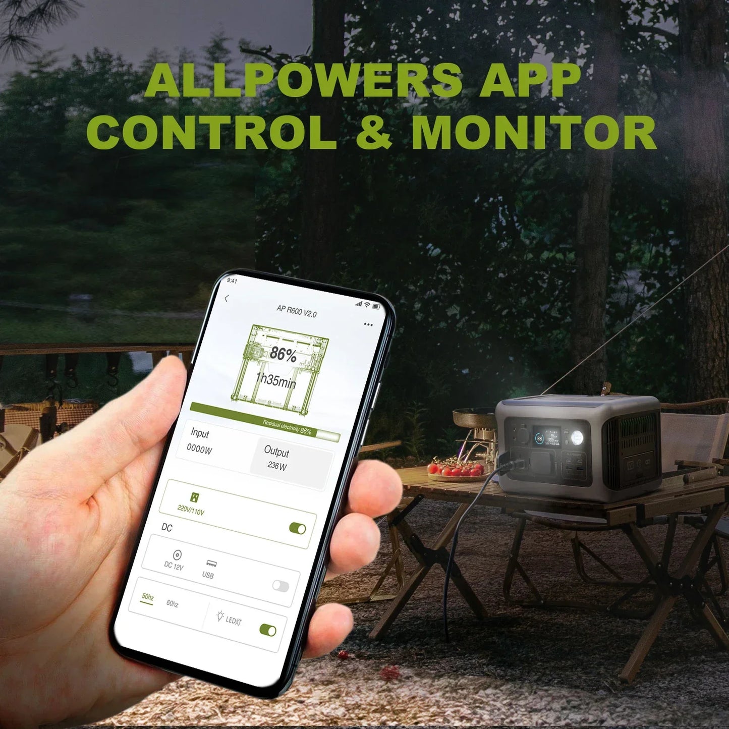tragbare Energiezentrale ,  mobiler Netzteil geeignet für Garten, Reise, Camping und Wohnmobil, Notstromversorgungsgerät.