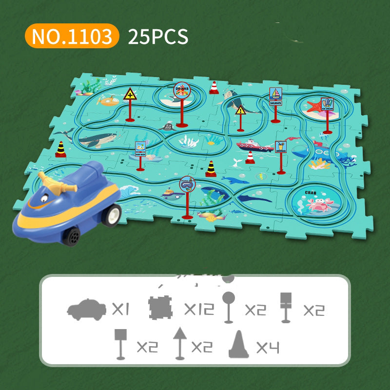 🔥Solange der Vorrat reicht 40 % Rabatt!🧩Kinder Lernspielzeug Puzzle-Autobahn-Spielset🧩