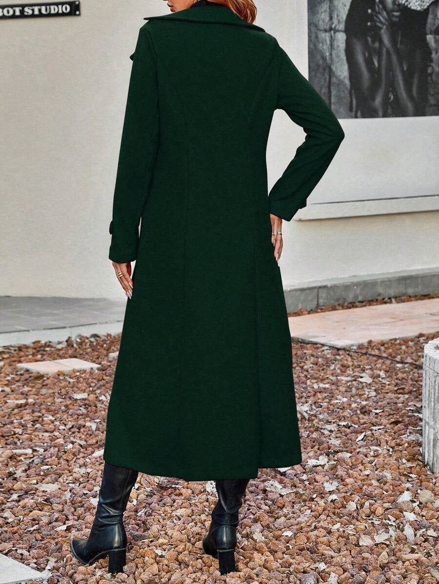 🔥Black-Friday-Mega-Angebot – 50 % Rabatt!🔥 Langer, warmer Damenmantel mit doppelter Knopfleiste🧥