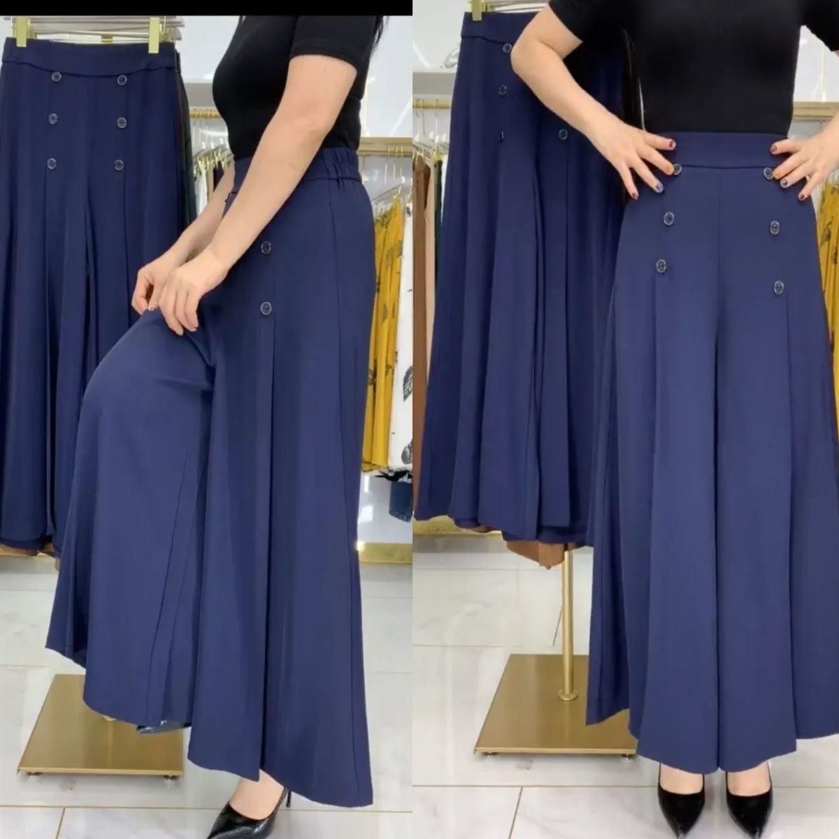 👖 【heißer Verkauf】 Falten -Weitbeinhosen