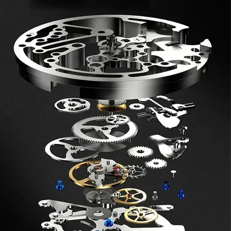 Wasserdichte römische skelettierte mechanische Herrenuhr