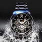 Wasserdichte römische skelettierte mechanische Herrenuhr
