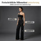 🔥Solange der Vorrat reicht 40 % Rabatt!🎉One-Shoulder Jumpsuit mit weitem Bein und Netzeinsatz