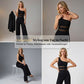🔥Solange der Vorrat reicht 40 % Rabatt!🎉One-Shoulder Jumpsuit mit weitem Bein und Netzeinsatz