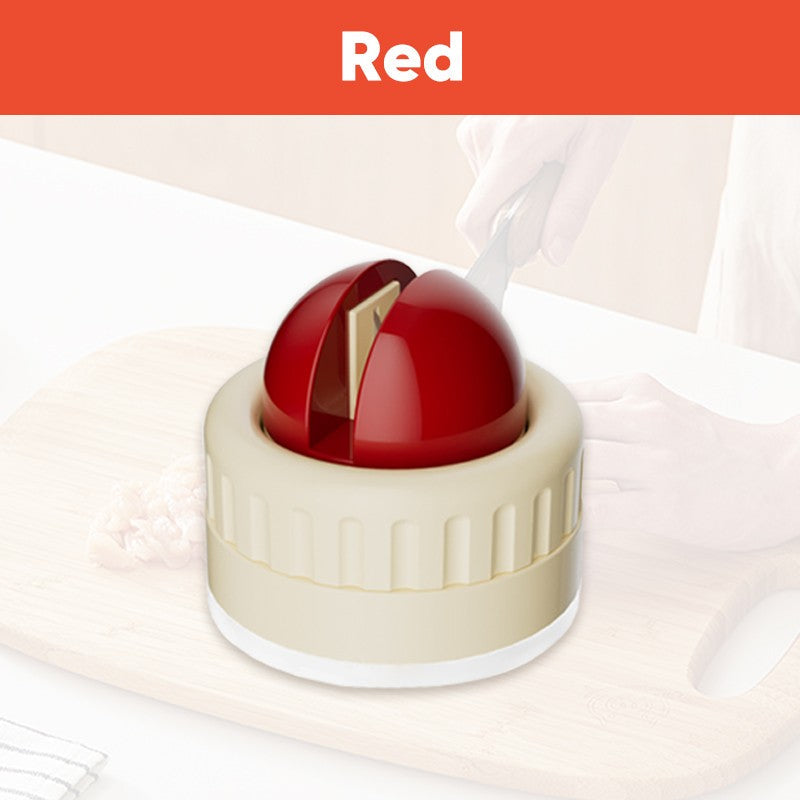 📢⏰ 50% RABATT! 🔪 Mini-Messerschärfer mit Saugnapf – 2 Schleifstufen, für alle Messer, 10 Sekunden 🧲✨