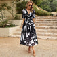 🏆2025 Hot Sale 49% Rabatt💖V-Ausschnitt Elegantes Lässiges Bedrucktes Kleid