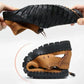 Aviator Wrapped Toe Hollow Leder Sandalen