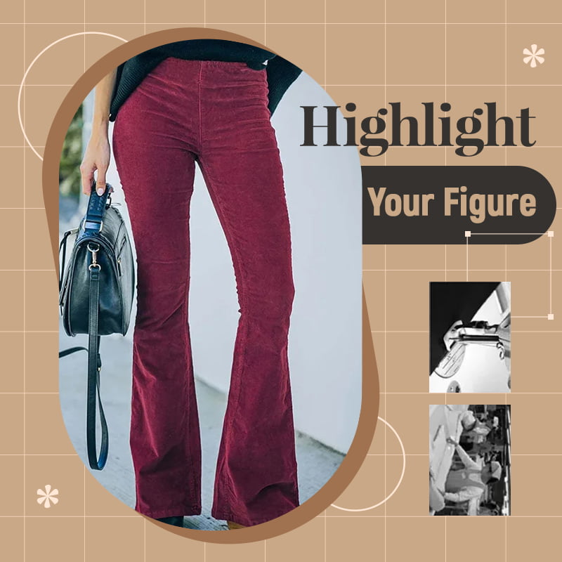 💕Hochtaillierte, schlanke Mikro-Cordhose mit elastischer Taille Lounge-Hose