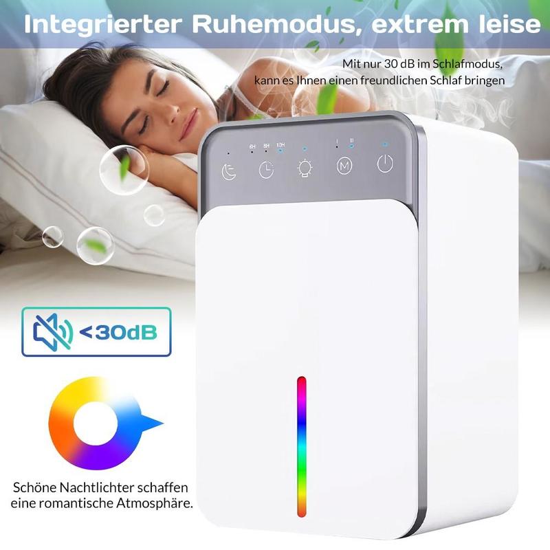 📢📢60 % Rabatt!! ⏰Ntelligent Entfeuchter - 220V mit Mehrfarbigen LED-Lichtern & Auto-Timer - Niedrige Energie & leiser Betrieb - Ideal für Schlafzimmer und Keller